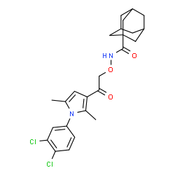 ChemSpider 2D Image | N-{2-[1-(3,4-Dichlorophenyl)-2,5-dimethyl-1H-pyrrol-3-yl]-2-oxoethoxy}-1-adamantanecarboxamide | C25H28Cl2N2O3