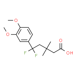 ChemSpider 2D Image | 5-(3,4-Dimethoxyphenyl)-5,5-difluoro-3,3-dimethylpentanoic acid | C15H20F2O4