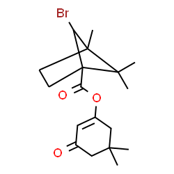 ChemSpider 2D Image | 5,5-Dimethyl-3-oxo-1-cyclohexen-1-yl 6-bromo-4,5,5-trimethylbicyclo[2.1.1]hexane-1-carboxylate | C18H25BrO3