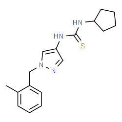 ChemSpider 2D Image | 1-Cyclopentyl-3-[1-(2-methylbenzyl)-1H-pyrazol-4-yl]thiourea | C17H22N4S