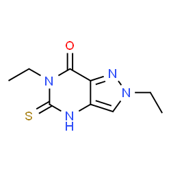 ChemSpider 2D Image | 2,6-diethyl-5-thioxo-5,6-dihydro-2H-pyrazolo[4,3-d]pyrimidin-7(4H)-one | C9H12N4OS