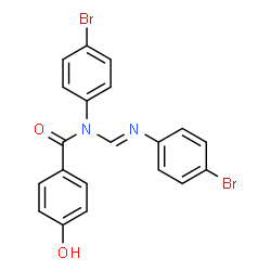 ChemSpider 2D Image | N-(4-Bromophenyl)-N-{(E)-[(4-bromophenyl)imino]methyl}-4-hydroxybenzamide | C20H14Br2N2O2