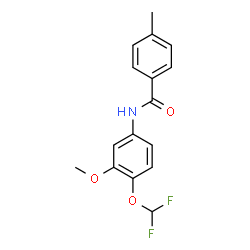 ChemSpider 2D Image | N-[4-(Difluoromethoxy)-3-methoxyphenyl]-4-methylbenzamide | C16H15F2NO3