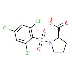 ChemSpider 2D Image | 1-[(2,4,6-Trichlorophenyl)sulfonyl]-D-proline | C11H10Cl3NO4S