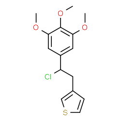 ChemSpider 2D Image | 3-[2-Chloro-2-(3,4,5-trimethoxyphenyl)ethyl]thiophene | C15H17ClO3S