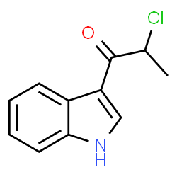 ChemSpider 2D Image | 2-Chloro-1-(1H-indol-3-yl)-1-propanone | C11H10ClNO