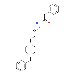 ChemSpider 2D Image | 3-(4-Benzyl-1-piperazinyl)-N'-[(2-fluorophenyl)acetyl]propanehydrazide | C22H27FN4O2