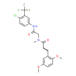 ChemSpider 2D Image | N-(2-{[4-Chloro-3-(trifluoromethyl)phenyl]amino}-2-oxoethyl)-3-(2,5-dimethoxyphenyl)-N-methylacrylamide | C21H20ClF3N2O4