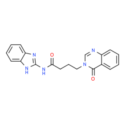 ChemSpider 2D Image | N-(1H-Benzimidazol-2-yl)-4-(4-oxo-3(4H)-quinazolinyl)butanamide | C19H17N5O2
