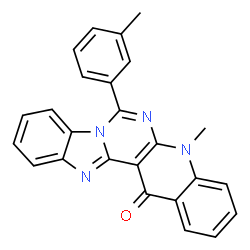 ChemSpider 2D Image | 5-Methyl-7-(3-methylphenyl)benzimidazo[1',2':1,6]pyrimido[4,5-b]quinolin-14(5H)-one | C25H18N4O