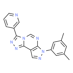 ChemSpider 2D Image | 7-(3,5-Dimethylphenyl)-3-(3-pyridinyl)-7H-pyrazolo[4,3-e][1,2,4]triazolo[4,3-c]pyrimidine | C19H15N7