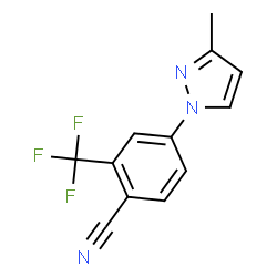 ChemSpider 2D Image | 4-(3-Methyl-1H-pyrazol-1-yl)-2-(trifluoromethyl)benzonitrile | C12H8F3N3