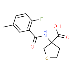 ChemSpider 2D Image | 3-[(2-Fluoro-5-methylbenzoyl)amino]tetrahydro-3-thiophenecarboxylic acid | C13H14FNO3S
