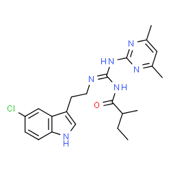ChemSpider 2D Image | N-[2-(5-chloro-1H-indol-3-yl)ethyl]-N'-(4,6-dimethyl-2-pyrimidinyl)-N''-(2-methylbutanoyl)guanidine | C22H27ClN6O