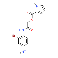 ChemSpider 2D Image | 2-[(2-Bromo-4-nitrophenyl)amino]-2-oxoethyl 1-methyl-1H-pyrrole-2-carboxylate | C14H12BrN3O5