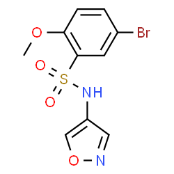 ChemSpider 2D Image | 5-Bromo-2-methoxy-N-(1,2-oxazol-4-yl)benzenesulfonamide | C10H9BrN2O4S