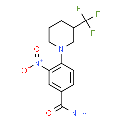 ChemSpider 2D Image | 3-Nitro-4-[3-(trifluoromethyl)-1-piperidinyl]benzamide | C13H14F3N3O3