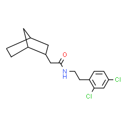 ChemSpider 2D Image | 2-(Bicyclo[2.2.1]hept-2-yl)-N-[2-(2,4-dichlorophenyl)ethyl]acetamide | C17H21Cl2NO