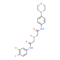 ChemSpider 2D Image | 2-[{2-[(3-Chloro-4-fluorophenyl)amino]-2-oxoethyl}(methyl)amino]-N-[4-(4-morpholinyl)phenyl]acetamide | C21H24ClFN4O3