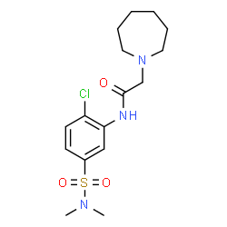 ChemSpider 2D Image | 2-(1-Azepanyl)-N-[2-chloro-5-(dimethylsulfamoyl)phenyl]acetamide | C16H24ClN3O3S