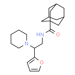 ChemSpider 2D Image | N-[2-(2-Furyl)-2-(1-piperidinyl)ethyl]-1-adamantanecarboxamide | C22H32N2O2