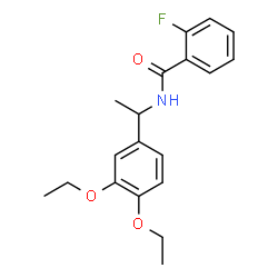 ChemSpider 2D Image | N-[1-(3,4-Diethoxyphenyl)ethyl]-2-fluorobenzamide | C19H22FNO3