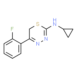 ChemSpider 2D Image | N-Cyclopropyl-5-(2-fluorophenyl)-6H-1,3,4-thiadiazin-2-amine | C12H12FN3S