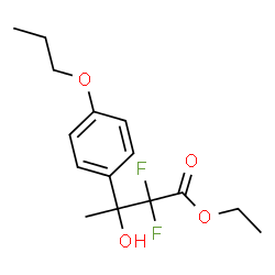 ChemSpider 2D Image | Ethyl 2,2-difluoro-3-hydroxy-3-(4-propoxyphenyl)butanoate | C15H20F2O4