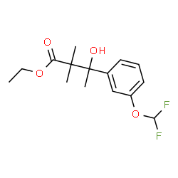 ChemSpider 2D Image | Ethyl 3-[3-(difluoromethoxy)phenyl]-3-hydroxy-2,2-dimethylbutanoate | C15H20F2O4