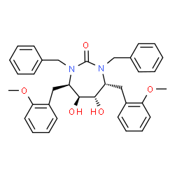 ChemSpider 2D Image | (4R,5S,6S,7R)-1,3-Dibenzyl-5,6-dihydroxy-4,7-bis(2-methoxybenzyl)-1,3-diazepan-2-one | C35H38N2O5