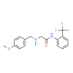 ChemSpider 2D Image | N~2~-(4-Methoxybenzyl)-N~2~-methyl-N-[2-(trifluoromethyl)phenyl]glycinamide | C18H19F3N2O2