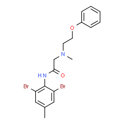 ChemSpider 2D Image | N-(2,6-Dibromo-4-methylphenyl)-N~2~-methyl-N~2~-(2-phenoxyethyl)glycinamide | C18H20Br2N2O2