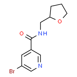 ChemSpider 2D Image | 5-Bromo-N-(tetrahydro-2-furanylmethyl)nicotinamide | C11H13BrN2O2
