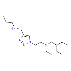 ChemSpider 2D Image | N,2-Diethyl-N-(2-{4-[(propylamino)methyl]-1H-1,2,3-triazol-1-yl}ethyl)-1-butanamine | C16H33N5