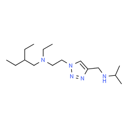 ChemSpider 2D Image | N,2-Diethyl-N-(2-{4-[(isopropylamino)methyl]-1H-1,2,3-triazol-1-yl}ethyl)-1-butanamine | C16H33N5