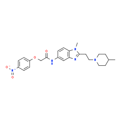 ChemSpider 2D Image | N-{1-Methyl-2-[2-(4-methyl-1-piperidinyl)ethyl]-1H-benzimidazol-5-yl}-2-(4-nitrophenoxy)acetamide | C24H29N5O4
