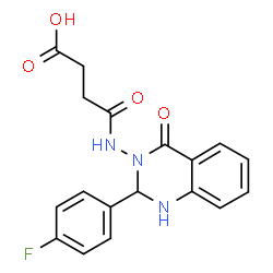 ChemSpider 2D Image | 4-{[2-(4-Fluorophenyl)-4-oxo-1,4-dihydro-3(2H)-quinazolinyl]amino}-4-oxobutanoic acid | C18H16FN3O4