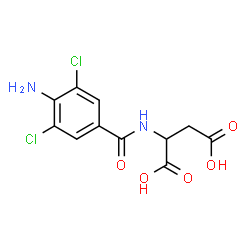 ChemSpider 2D Image | N-(4-Amino-3,5-dichlorobenzoyl)aspartic acid | C11H10Cl2N2O5