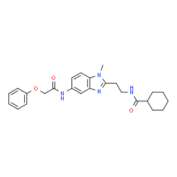 ChemSpider 2D Image | N-(2-{1-Methyl-5-[(phenoxyacetyl)amino]-1H-benzimidazol-2-yl}ethyl)cyclohexanecarboxamide | C25H30N4O3