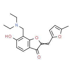 ChemSpider 2D Image | 7-[(Diethylamino)methyl]-6-hydroxy-2-[(5-methyl-2-furyl)methylene]-1-benzofuran-3(2H)-one | C19H21NO4