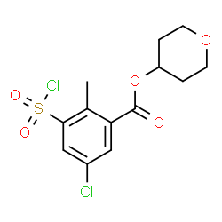 ChemSpider 2D Image | Tetrahydro-2H-pyran-4-yl 5-chloro-3-(chlorosulfonyl)-2-methylbenzoate | C13H14Cl2O5S