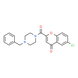 ChemSpider 2D Image | 2-[(4-Benzyl-1-piperazinyl)carbonyl]-6-chloro-4H-chromen-4-one | C21H19ClN2O3