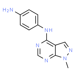 ChemSpider 2D Image | N-(1-Methyl-1H-pyrazolo[3,4-d]pyrimidin-4-yl)-1,4-benzenediamine | C12H12N6