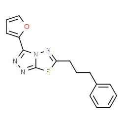 ChemSpider 2D Image | 3-(2-Furyl)-6-(3-phenylpropyl)[1,2,4]triazolo[3,4-b][1,3,4]thiadiazole | C16H14N4OS