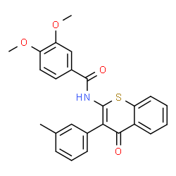 ChemSpider 2D Image | 3,4-Dimethoxy-N-[3-(3-methylphenyl)-4-oxo-4H-thiochromen-2-yl]benzamide | C25H21NO4S