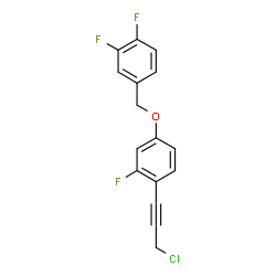 ChemSpider 2D Image | 1-(3-Chloro-1-propyn-1-yl)-4-[(3,4-difluorobenzyl)oxy]-2-fluorobenzene | C16H10ClF3O
