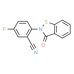 ChemSpider 2D Image | 5-Fluoro-2-(3-oxo-1,2-benzothiazol-2(3H)-yl)benzonitrile | C14H7FN2OS
