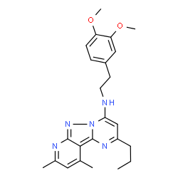 ChemSpider 2D Image | N-[2-(3,4-Dimethoxyphenyl)ethyl]-8,10-dimethyl-2-propylpyrido[2',3':3,4]pyrazolo[1,5-a]pyrimidin-4-amine | C24H29N5O2