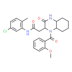 ChemSpider 2D Image | N-(5-Chloro-2-methylphenyl)-2-[1-(2-methoxybenzoyl)-3-oxodecahydro-2-quinoxalinyl]acetamide | C25H28ClN3O4