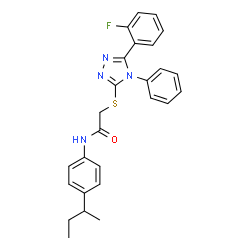 ChemSpider 2D Image | N-(4-sec-Butylphenyl)-2-{[5-(2-fluorophenyl)-4-phenyl-4H-1,2,4-triazol-3-yl]sulfanyl}acetamide | C26H25FN4OS
